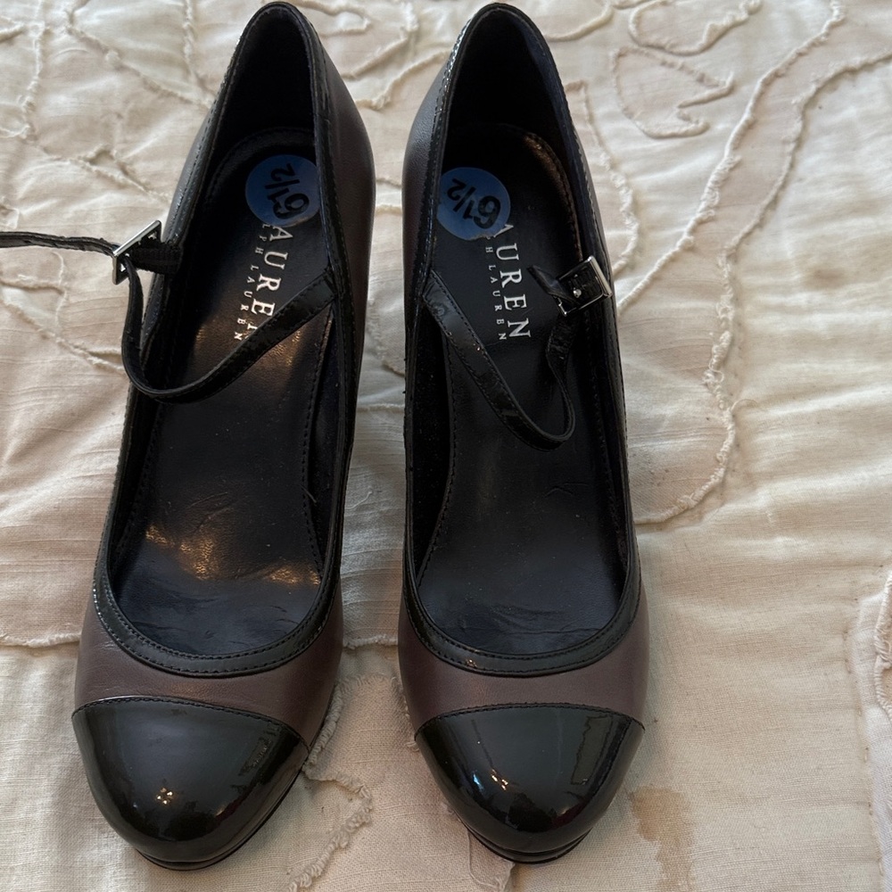 Lauren Ralph Lauren Black and Brown‎ Heels- worn once- excellent condition